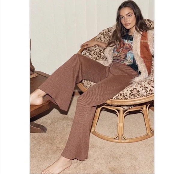 Spell and the gypsy collective Margot Knit Bell Bottom Pants NWT - Picture 1 of 8